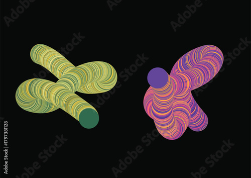 Abstract 3D Fluid Shapes Vector Art - Colorful Swirls and Modern Digital Background