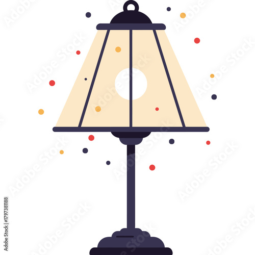 Stylized Floor Lamp Illustration lighting geometric modern design furniture home decor interior decoration