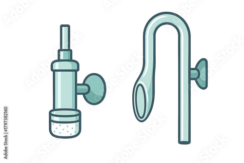 CO2 diffuser and glass intake pipe component for planted aquarium setup