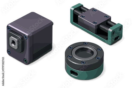 Modular precision components including a linear stage and optical sensor housing for robotics