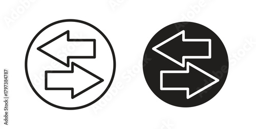 Data transfer icon glyph and line set thin line symbol concept.