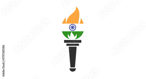Indian Flag Torch Symbol of National Pride and Progress.