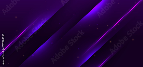 Abstract purple glowing diagongal on dark purple  background. Technology light speed movement.