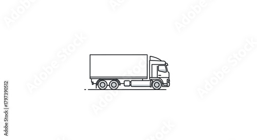 An illustration of a white tractortrailer truck viewed from its side