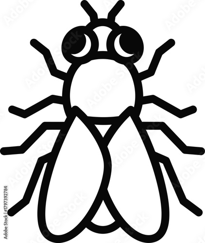 Vector drawing of a fly insect pest control outline vector illustration eps silhouette
