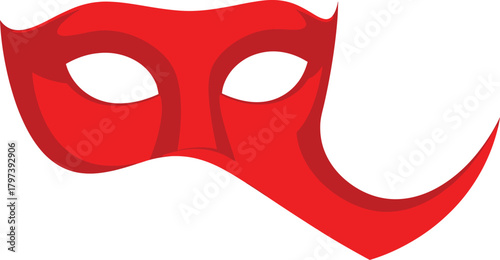 Red masquerade mask vector illustration for party costume design use eps silhouette