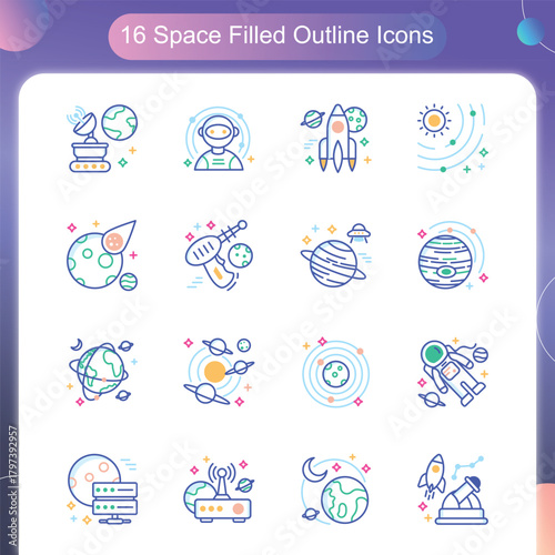 Space Filled Outline Style Set 2