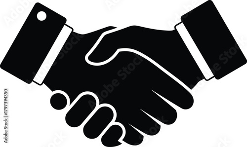 Handshake agreement business partnership deal cooperation vector icon eps silhouette