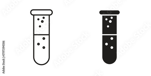 Chemical Tube icon in doodle and stroke style.