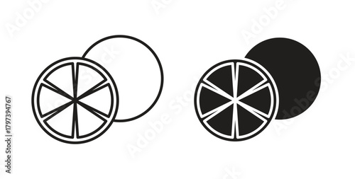 Citrus icon in doodle and stroke style.