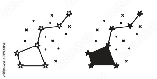 Constellation icon in doodle and stroke style.