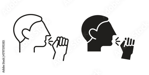 Cough icon in doodle and stroke style.