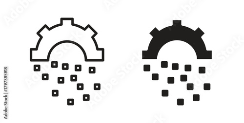 Digital transformation icon in doodle and stroke style.