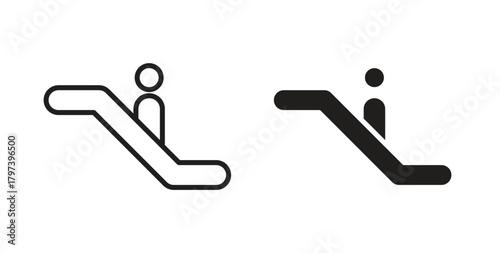 Escalator icon in doodle and stroke style.