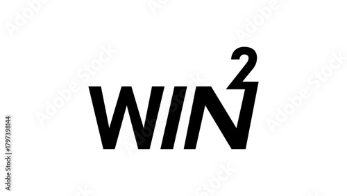 Win-Win symbol, black isolated silhouette