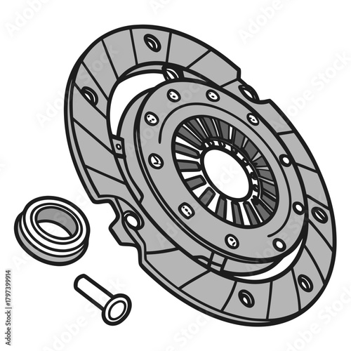 Illustration of a clutch the clutch is a mechanical device that engages and disengages power transmission, especially from driving shaft