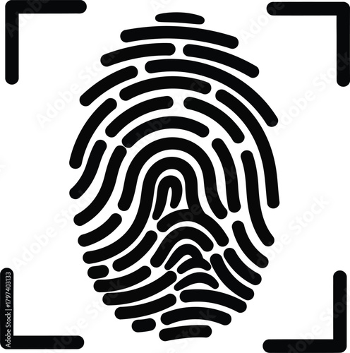 Fingerprint scan icon digital security identification access control eps silhouette