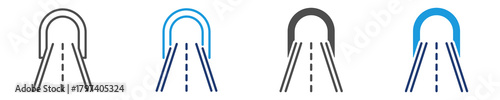 tunnel icon set multiple style