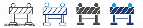 restricted barrier icon set multiple style