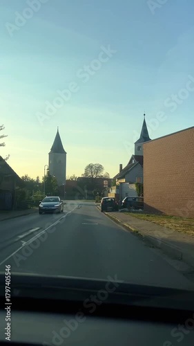 the road that passes through the village in Germany