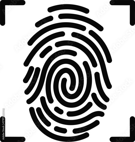 Fingerprint scan security identification biometric authentication system eps silhouette
