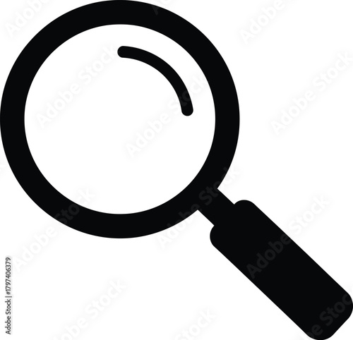 Magnifying glass icon vector illustration search find zoom symbol tool eps silhouette