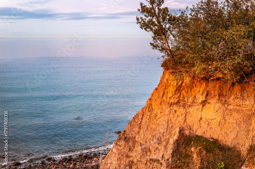 Fototapeta Naklejka Na Ścianę i Meble -  Steep coast on the Baltic Sea near Brodten, Germany.