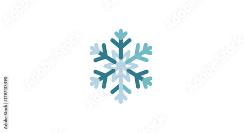 Flat Illustration Detailed Snowflake Winter Season Holiday Decoration Icon