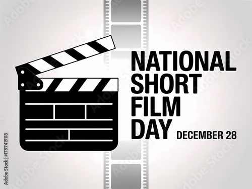 Celebrate national short film day on december 26th with a classic clapperboard design