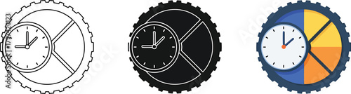 Gear and clock illustration depicting process time management concept