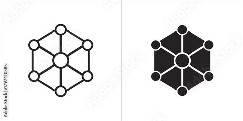 Network connection icon, abstract geometric shape