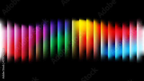 Dynamic vibrant rainbow spectrum light bars modern abstract gradient background design. Vector, illustration.