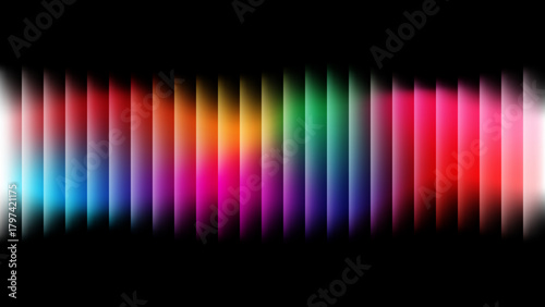 Colorful spectral vertical bars abstract background with vibrant light glow Vector, illustration.