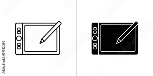 Digital drawing tablet with stylus
