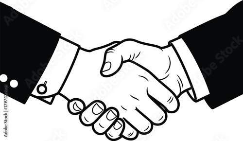 Handshake business deal agreement partnership success collaboration vector eps silhouette