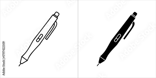 Stylus pen and computer mouse icons