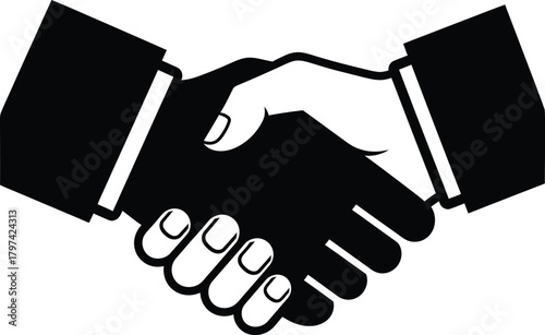 Handshake agreement business deal partnership cooperation vector graphic eps silhouette