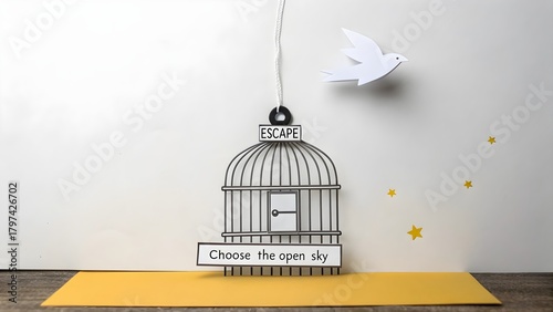 open cage shape  freedom concept