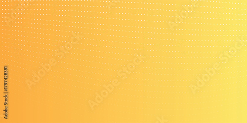 Yellow orange halftone pattern. Retro comic gradient background. Square pixilated dot cartoon texture. Pop art faded gradient pattern