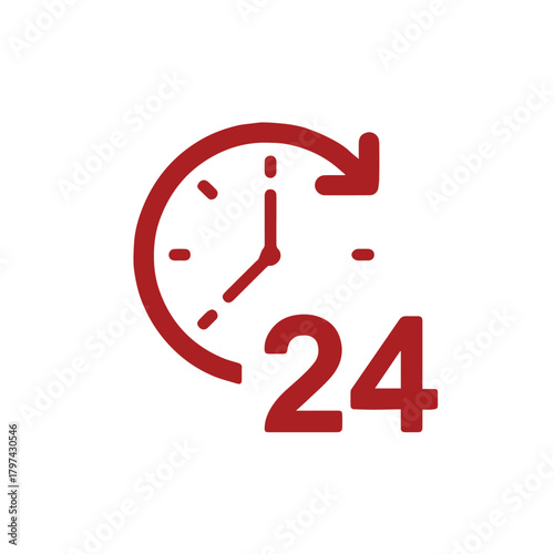 24hour availability clock arrow vector 24 business support icon