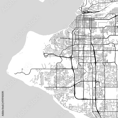 Anchorage City Map a structured reveals its blueprint character through the subtle contrast of precise linework against a clean white background begin of sentence, emphasizing refined linework.