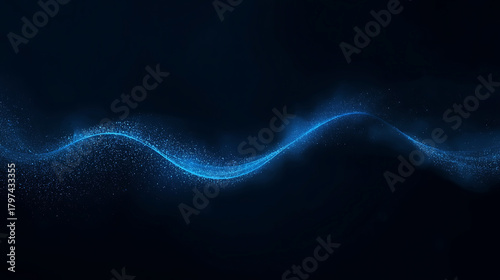 Abstract Blue Particle Wave Design on Dark Background for Technological Innovations and Modern Design