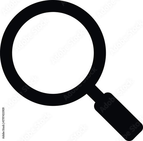 Magnifying glass icon search find zoom symbol vector graphic isolated eps silhouette