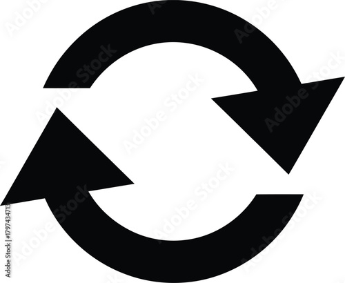 Refresh icon vector illustration reload symbol sync sign update graphic eps silhouette