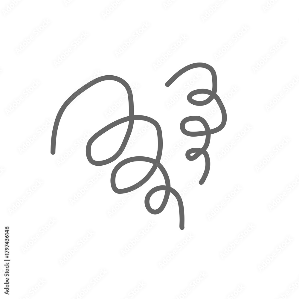Fototapeta premium Doodle confusion mark icon for emotion and thought expression / 感情や考え事の表現に使えるぐるぐる線の困惑マーク素材