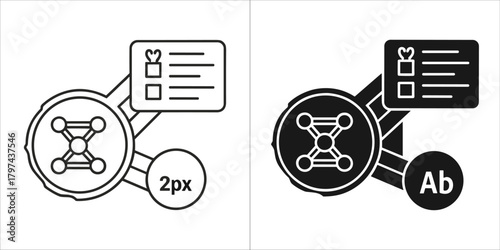 Network node with connected lines and checklist icon