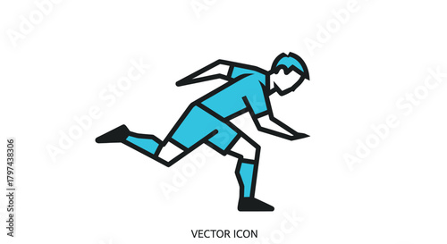 Dynamic Vector Icon of a Soccer Player in Motion.
