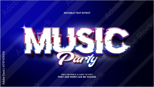 Music Party 3D Editable Text Effect