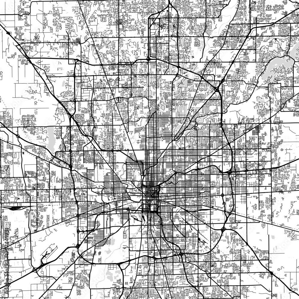 Obraz premium Indianapolis City Map clean interconnected pathways define the s structure revealed here through subtle high contrast linework in a timeless design, emphasizing refined linework, with balanced.