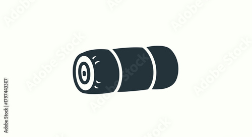 Rolled Sleeping Bag Icon with Straps Camping Equipment Illustration.